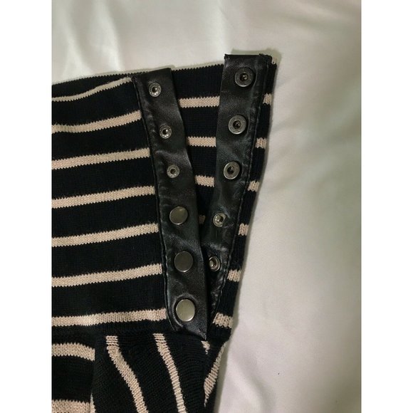 Manoukian Women's Casual Dress Black Tan Striped Long Sleeve Knee Length Size M - Picture 9 of 11